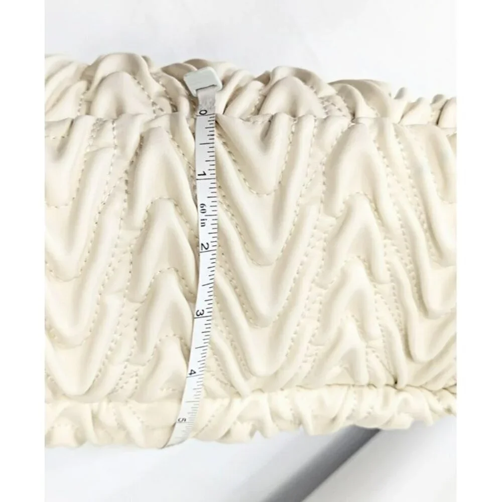 Sam Edelman Ari Women's Quilted Large Tote in Ivory Leather (MSRP $295)